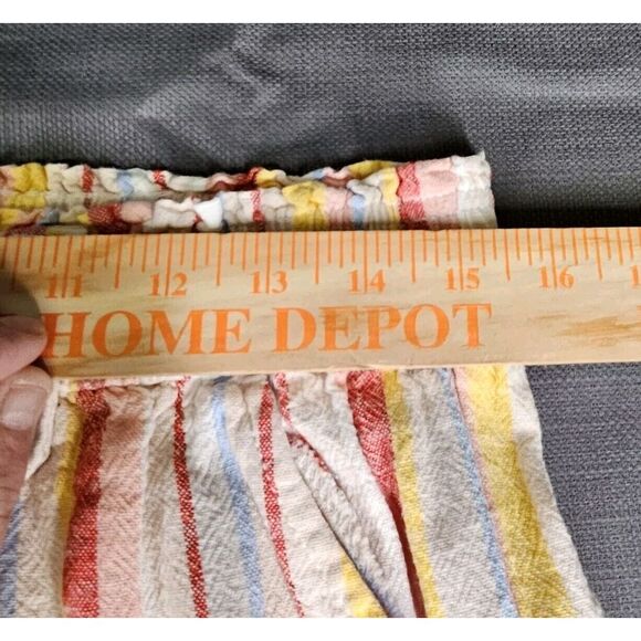 SO Striped Capri Elastic Waistband Front And Back Pockets Pants. Size Large - Picture 5 of 9